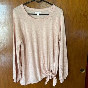 Pink with speckled long sleeve sweater